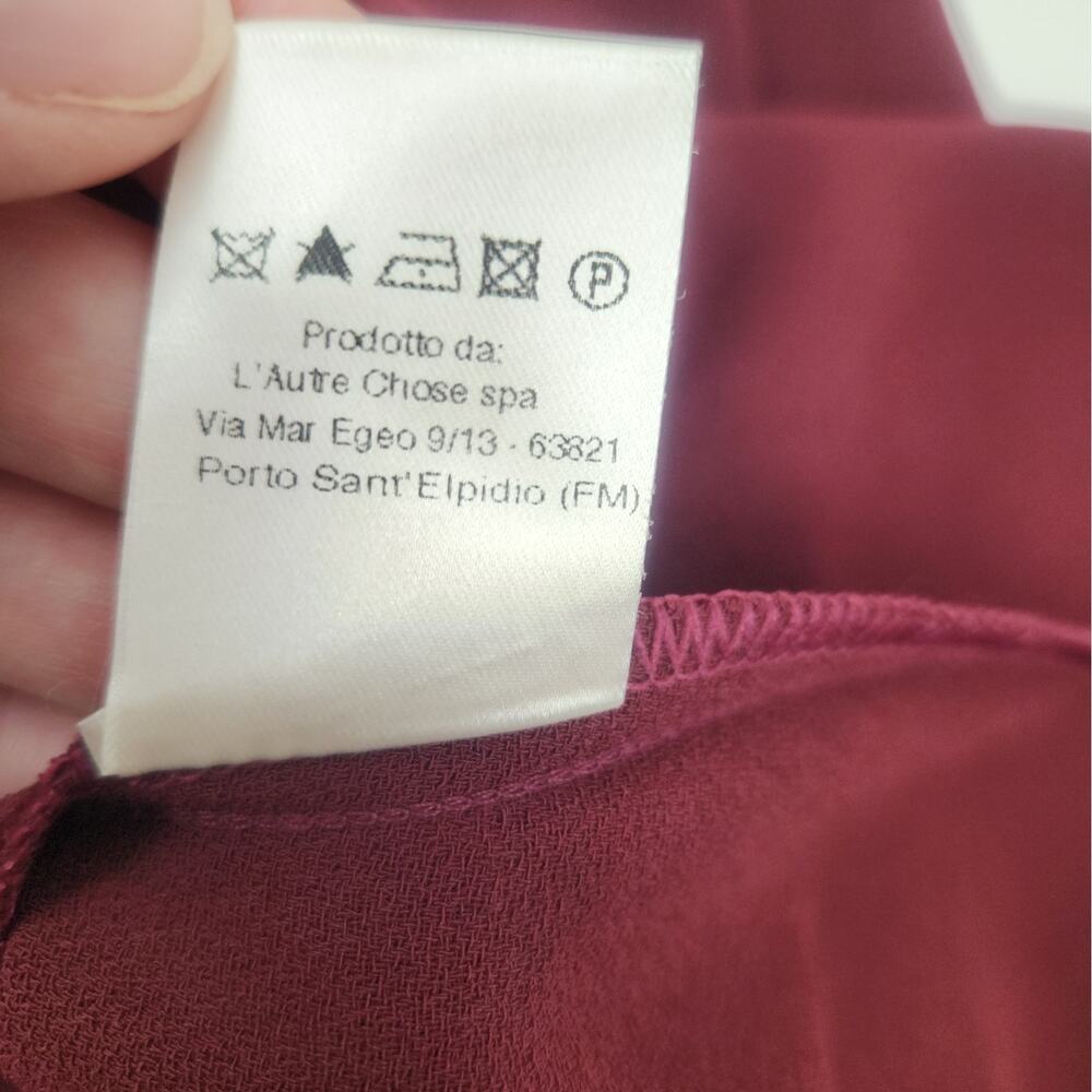 L'autre Chose Burgundy Dress Size 38 Italian US 6 Sleeveless Knee Length NWT - Picture 9 of 9